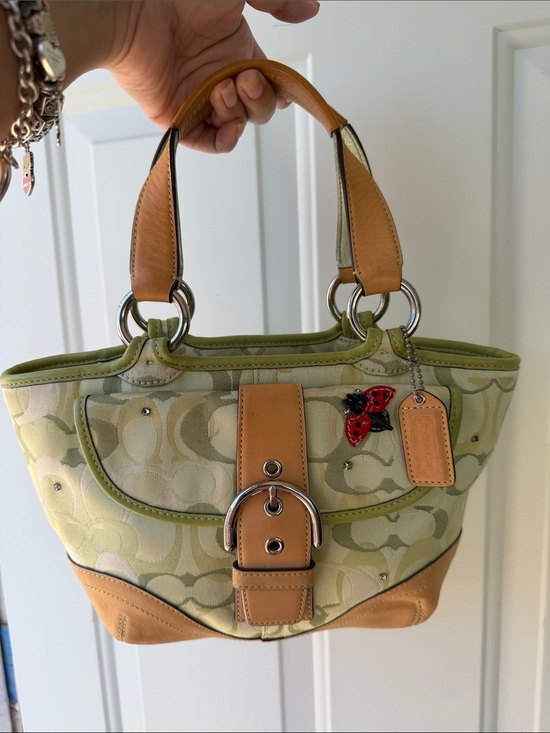 Coach Handbags - RARE 2004 Coach 5621 Soho Signature Optic Ladybug Tote Green Y2K🐞💚